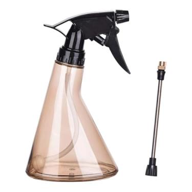 Imagem de Fenteer Regador de névoa fina, garrafa de água portátil, recipiente de líquido vazio recarregável para soluções de limpeza de jardinagem, Marrom