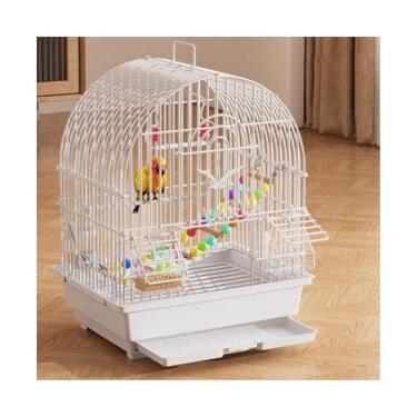 Imagem de Gaiola de pássaro, gaiola de papagaio, villa ecológica especial, gaiola de voo grande para uso doméstico (branca)