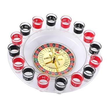 Imagem de Fenteer Roleta de jogo de bebida com 16 copos, feminino, masculino, leve, giratório, para festa, carnaval, café, viagem