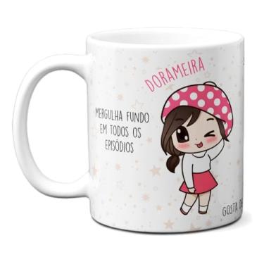 Imagem de Caneca Fofa Características de uma Dorameira Fã de Dorama (Branca)