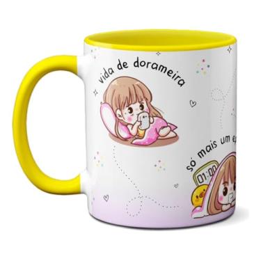 Imagem de Caneca da Dorameira Fanática Só Mais um Episódio Dorama (Amarela)