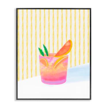Imagem de Stupell Industries Design artístico giclée emoldurado preto Tequila Spritz Cocktail por Dina Riddle, 14 x 11