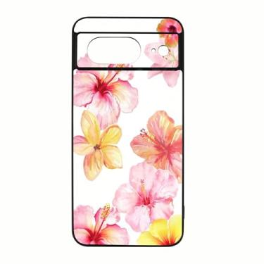 Imagem de qizjio Capa de telefone de verão à prova de choque protetora com flor de hibisco para Google Pixel 8