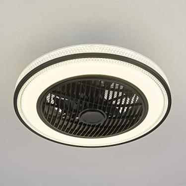 Imagem de Ventiladores de teto modernos com luzes e ventiladores de teto fechados remotos de 19,6 pol. com lâmpadas DC reversíveis de 6 velocidades com temporizador LED luz de ventilador regulável par