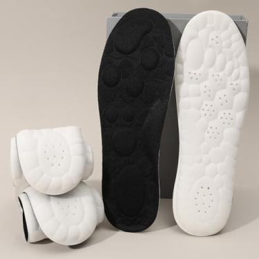 Imagem de 1 par de palmilhas respiráveis antiodor para o verão, almofadas esportivas com absorção de choque, suporte de arco de massagem macia, inserções de sapato, Preto, branco, EU37-38