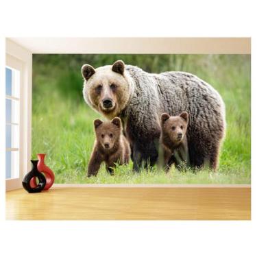 Imagem de Papel De Parede 3D Animais Urso Dois Filhotes 3,5M Anm574 - Você Decor