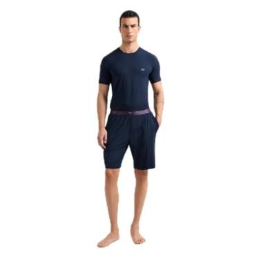Imagem de Emporio Armani Conjunto de pijama masculino macio modal e camiseta, ARMANI BLU, Armani Blu, M