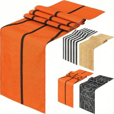 Imagem de Gilprop 4 peças de mesa de basquete para festas de fim de ano, para decoração de mesa, decoração de festa de formatura, decoração de toalha de mesa para esportes, artigos de aniversário