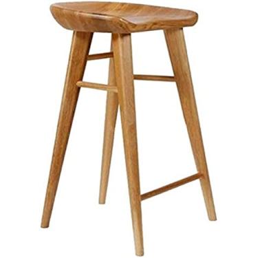 Imagem de Banco De Bar Modern Simplicity Banco Alto De Madeira Maciça Design Ergonômico Cozinha Banco De Café Da Manhã Balcão De Bar Peso 150kg Altura 55/65/75cm Conjunto De Cadeiras De Bancos De Bar,Teca C