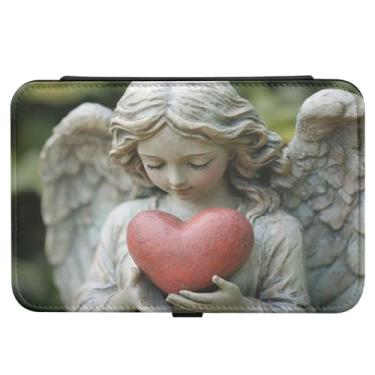 Imagem de Burbuja Caixa de joias de viagem de anjo dos namorados para mulheres e meninas, estojo de joias portátil de couro PU organizador para brincos, anéis, colares e pulseiras