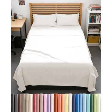 Imagem de Jogo de lençol casal GG extra longo estendido casal GG - confortável, respirável e refrescante - cabe em colchões de 20 a 40 cm com bolsos profundos - 137 x 203 cm - Roupa de cama luxuosa macia, sem