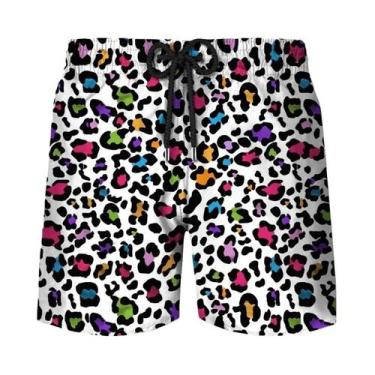 Imagem de Bermuda Masculina Y2K Com Estampa Abstrata De Grafite Havaiano, Calção