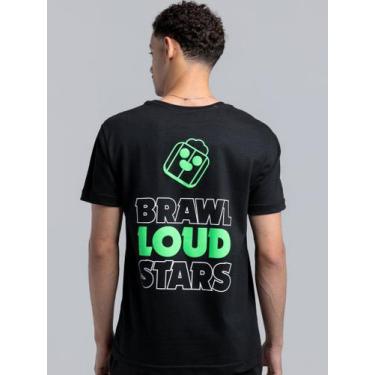 Imagem de Camiseta Regular Preta Loud X Brawl Stars Tamanho:GCor:Preta, G, Preto