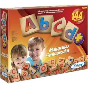 Imagem de Brinquedo Pedagógico Madeira Abc Maiúsculas/Minuscul 144pç - XALINGO