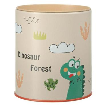 Imagem de Cofrinho Infantil Dinossauro Porta Moedas Metal Decorativo Lembrancinh