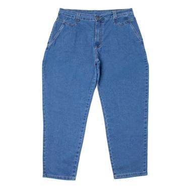 Imagem de Calça Jeans Feminina Sawary Plus Size Fly Azul Claro-Feminino