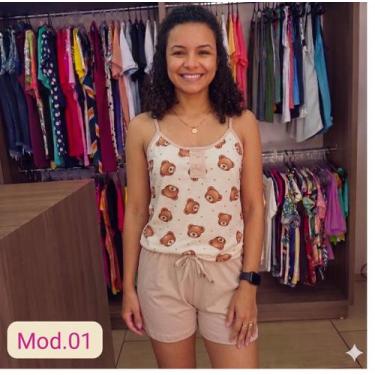 Imagem de Pijama Feminino Malha Algodão 100% Penteada Regata - Valentina Confecç