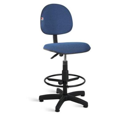 Imagem de Cadeira Caixa Executiva Tecido Azul Com Preto - Ideaflex