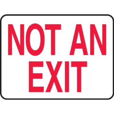 Imagem de Accuform Placa de segurança "Not An Exit", vinil adesivo, 18 x 25 cm (MEXT910VS)