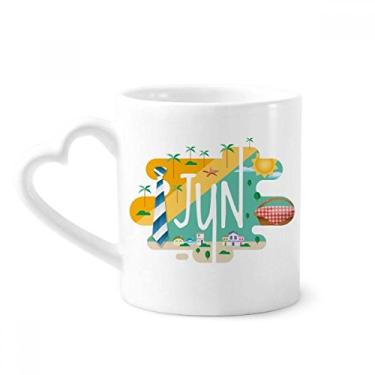Imagem de Caneca de cerâmica com ilustração do mês de junho caneca de café copo de coração de vidro
