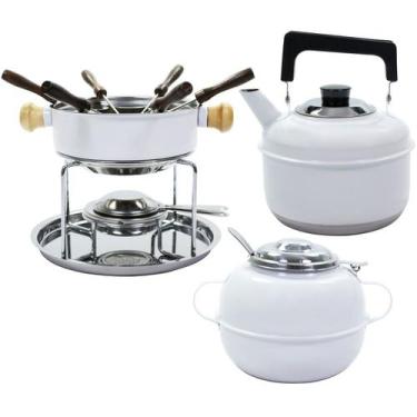 Imagem de Conjunto Para Fondue Chaleira E Açucareiro Aço Inox - Cores - Wp Conne