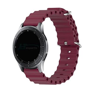 Imagem de Pulseira 22mm Ondas compativel com Samsung Galaxy Watch 3 45mm - Galaxy Watch 46mm Sm-R800 - Gear S3 Frontier - Amazfit GTR 4 - Marca LTIMPORTS (Vinho)