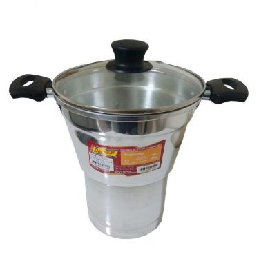 Imagem de Cuscuzeira Grande De Alumínio C/tampa De Vidro 3.4l Docesar