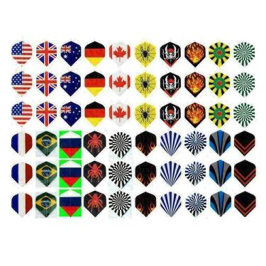 Imagem de NATEFEMIN 60 peças de dardos de vários estilos coloridos PET dardos folhas de penas acessórios de dardos profissionais acessórios para jogos de dardos