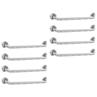 Imagem de Alça de Apoio 60cm Barra Inox Kit 8 Uni Idoso Gestante Cadeirante Aces