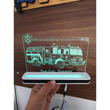 Imagem de Luminária Decorativa com LED Caminhão Bombeiros - Hobbies do Ofício, V
