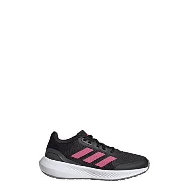 Imagem de adidas Tênis unissex infantil Run Falcon 3.0, Núcleo preto/magenta/cinza seis, 6 Big Kid