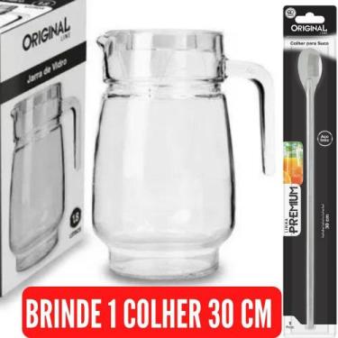 Imagem de Jarra De Vidro Para Suco Com 1,8 litros + Colher Bailarina 30 cm - Ori