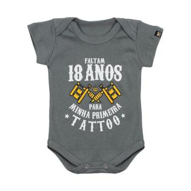 Imagem de Body Bebê Tattoo Primeira Tattoo Chumbo - Art Rock, m