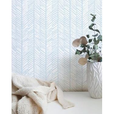 Imagem de MelunMer Papel de parede moderno azul para reforma da casa do quarto 5 m