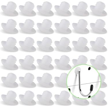 Imagem de MENEONE Travas de gancho de Pegboard, plugues de placa de pinos, para impedir que os ganchos caiam, 120 peças, translúcidos