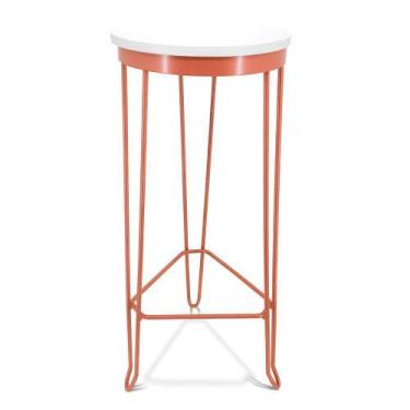 Imagem de Banqueta Alta Banco Guatemala Estilo Industrial - Cobre/Branco - Genus