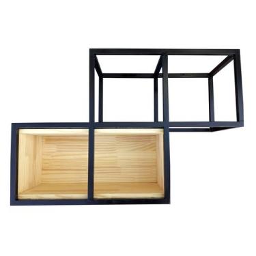 Imagem de Nicho / Estante de Parede - Madeira e Ferro - Estilo Industrial - Mode