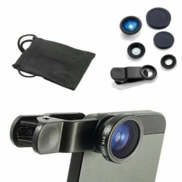 Imagem de Kit 3 Lentes Olho De Peixe Smartphone Celular Fish Eye Detalhe Foco Zo