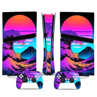 Imagem de CXWITHY Capa de Console para PS5 Pro, película protetora de vinil para edição digital (pôr do sol)