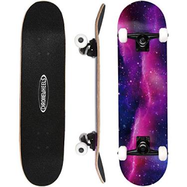 Imagem de ChromeWheels Skate completo de 78,7 cm, skate de 21 polegadas, prancha de skate de bordo canadense de 7 camadas, para crianças e iniciantes