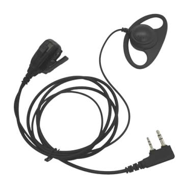 Imagem de YZYPYM Fone de ouvido de rádio bidirecional de 2 pinos com microfone PTT para Kenwood Baofeng Retevis Samcom uv-5r uv5r uv82 rt68 rt22s rt21 rt27 rt19 h777 h-777s retc 15 (anel em forma de D)