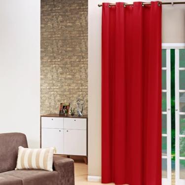 Imagem de Cortina Blecaute PVC Folha Única 1,40M x 2,00M para Parede Janela Banheiro Quarto Sala Cozinha (VERMELHO)