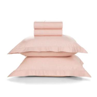 Imagem de Jogo de Cama Piero 100% Algodão 200 Fios King Trussardi Cor:Rose