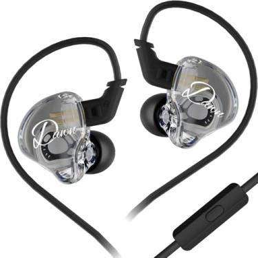 Imagem de Fones de ouvido com fio KZ Dawn Dynamic Driver in Ear Monitor, HiFi Bass IEM Headset, Fone de ouvido ergonômico confortável para jogos (com microfone, cabo OFC)