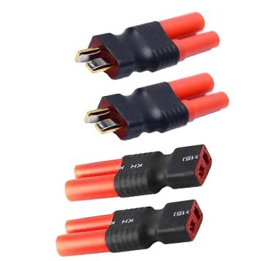 Imagem de Wmzjnljy 4 peças de plugue T macho fêmea para HXT conector sem fio de 4 mm para adaptadores de conector de bateria RC LiPo (W57-4)