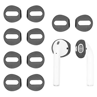 Imagem de Capa de fone de ouvido ALXCD para AirPod, 6 pares de capas finas de silicone com design de capa de carregamento, adequado para fones de ouvido de Airpod, Preto