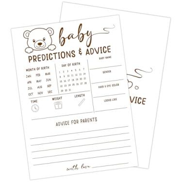 Imagem de ZEDEV 30 PCS Cute Bear Baby Predictions Cards Baby Shower Game for Boy Girl, Double-Sided Games Gender Neutral Gender Reveal Party Supplies & Decor-C09