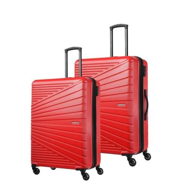 Imagem de Conjunto De Malas De Viagem Abs American Tourister By Samsonite Recife Tsa Rodas Duplas P M Vermelha