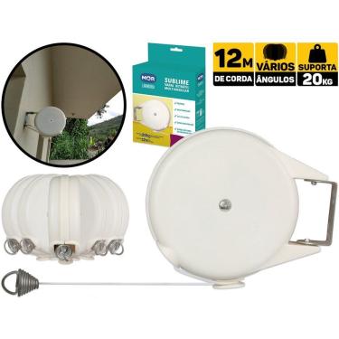 Imagem de Varal Retrátil Com Corda Multiangular De 12m Mor 006056 006056