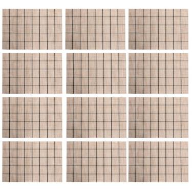 Imagem de Jogo 12 Lugar Americano Retangular Mesa Pvc Grid Branco Preto 45x30cm Lyor